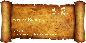 Vavro Róbert névjegykártya