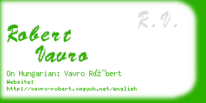 robert vavro business card